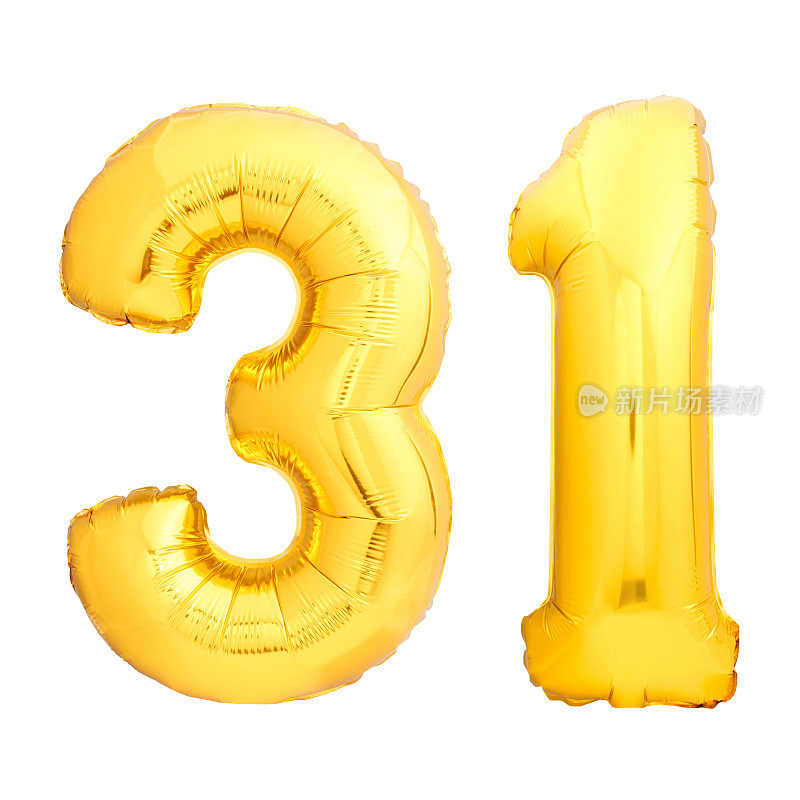 黄金数字31 31由充气气球制成